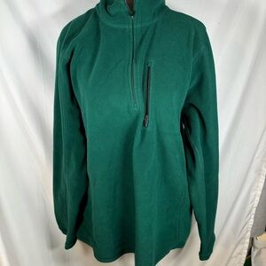 LL Bean Men's 1/4 Zip Heavy Cotton Mock Neck Sweater Size Large Regular
